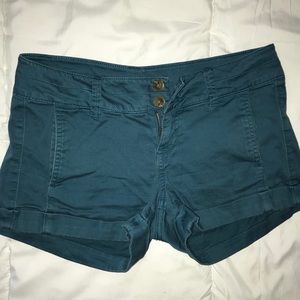 Express dark teal shorts